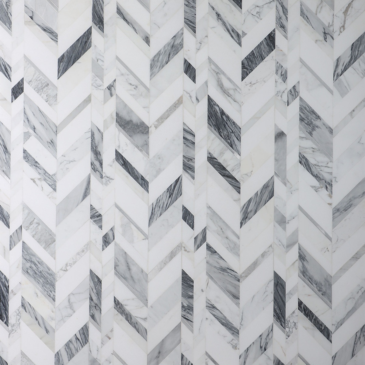 Close Out - Zayden Grigio- White Thassos, Calacutta, Grey Stone, Aluminum 