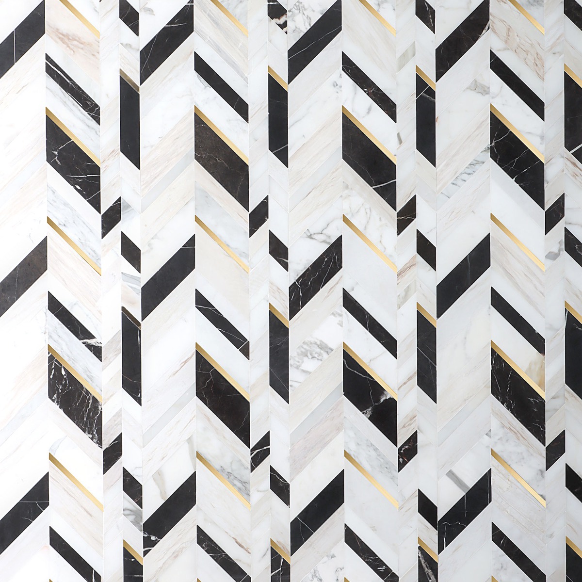 Zayden Saint Laurent - European Wooden Beige, Calacutta, Saint Laurant, & Brass Polished Marble + Brass