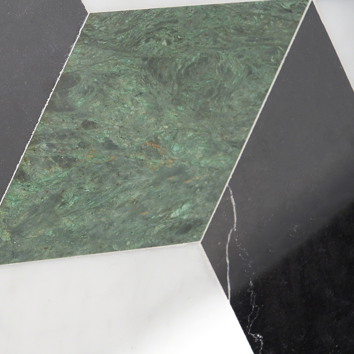 Pari Verde Green 8x9 Polished Marble Mosaic Tile