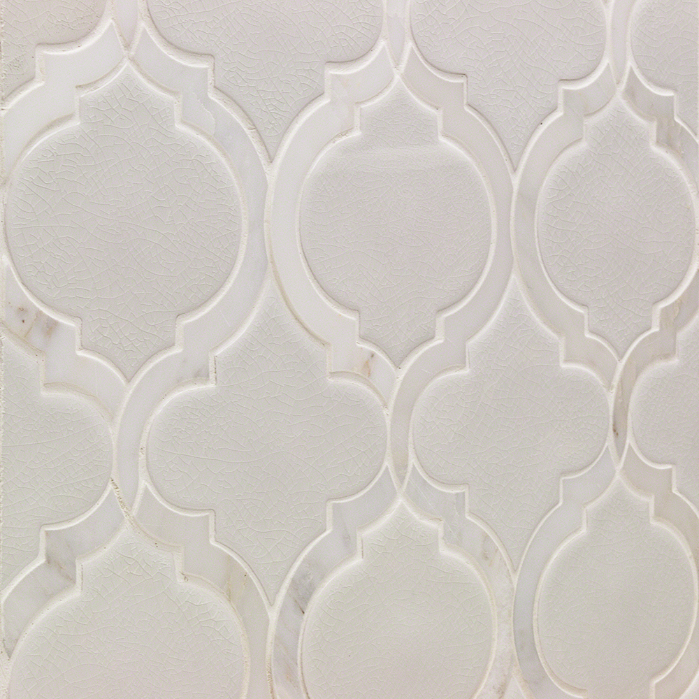 Nabi Arabesque Glacier White Marble And Ceramic Tile