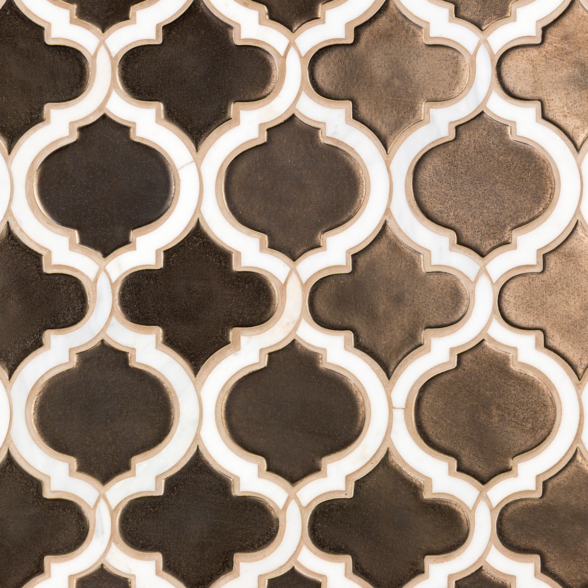 Close Out - Baroque Glass Lantern Copper with Asian Statuary Lines