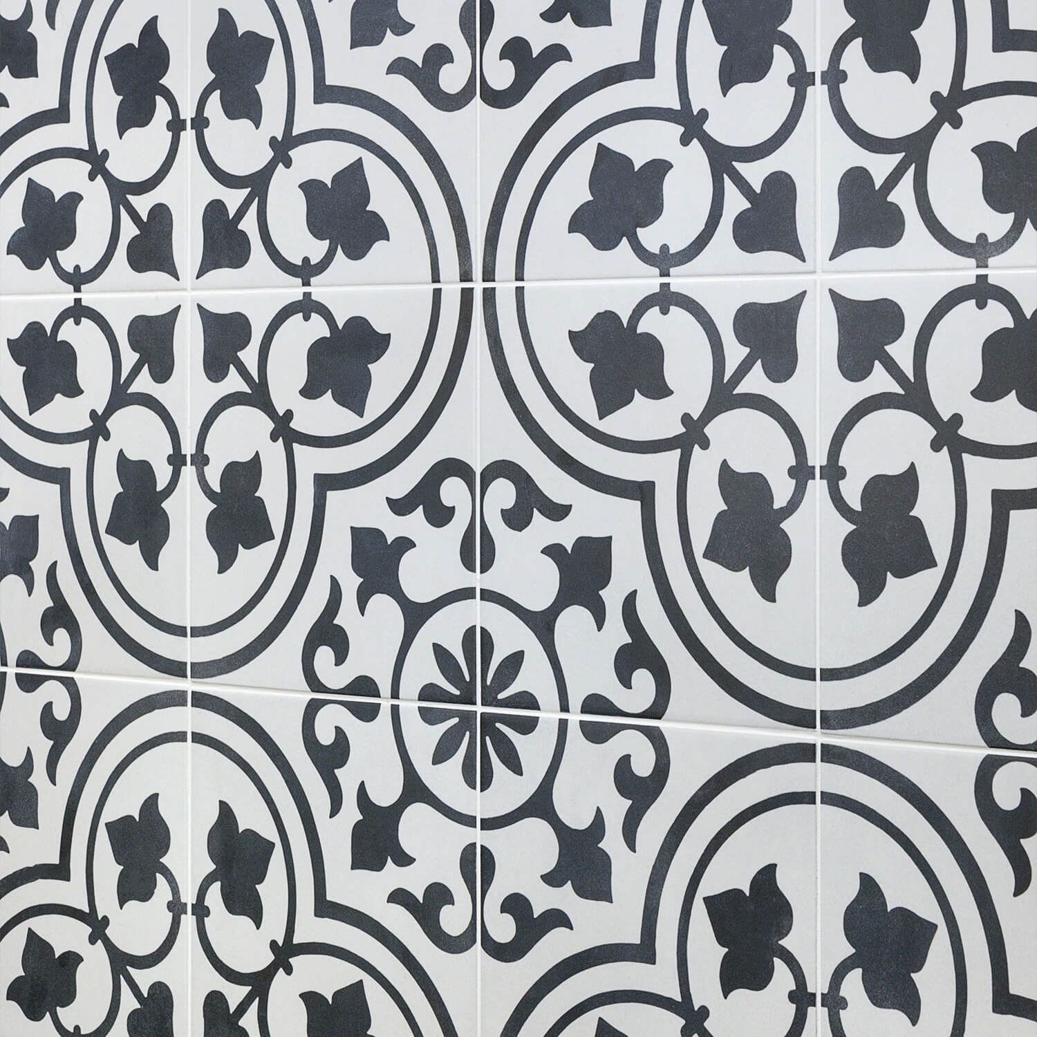Cascais White Ornate 9x9 Matte Porcelain Tile