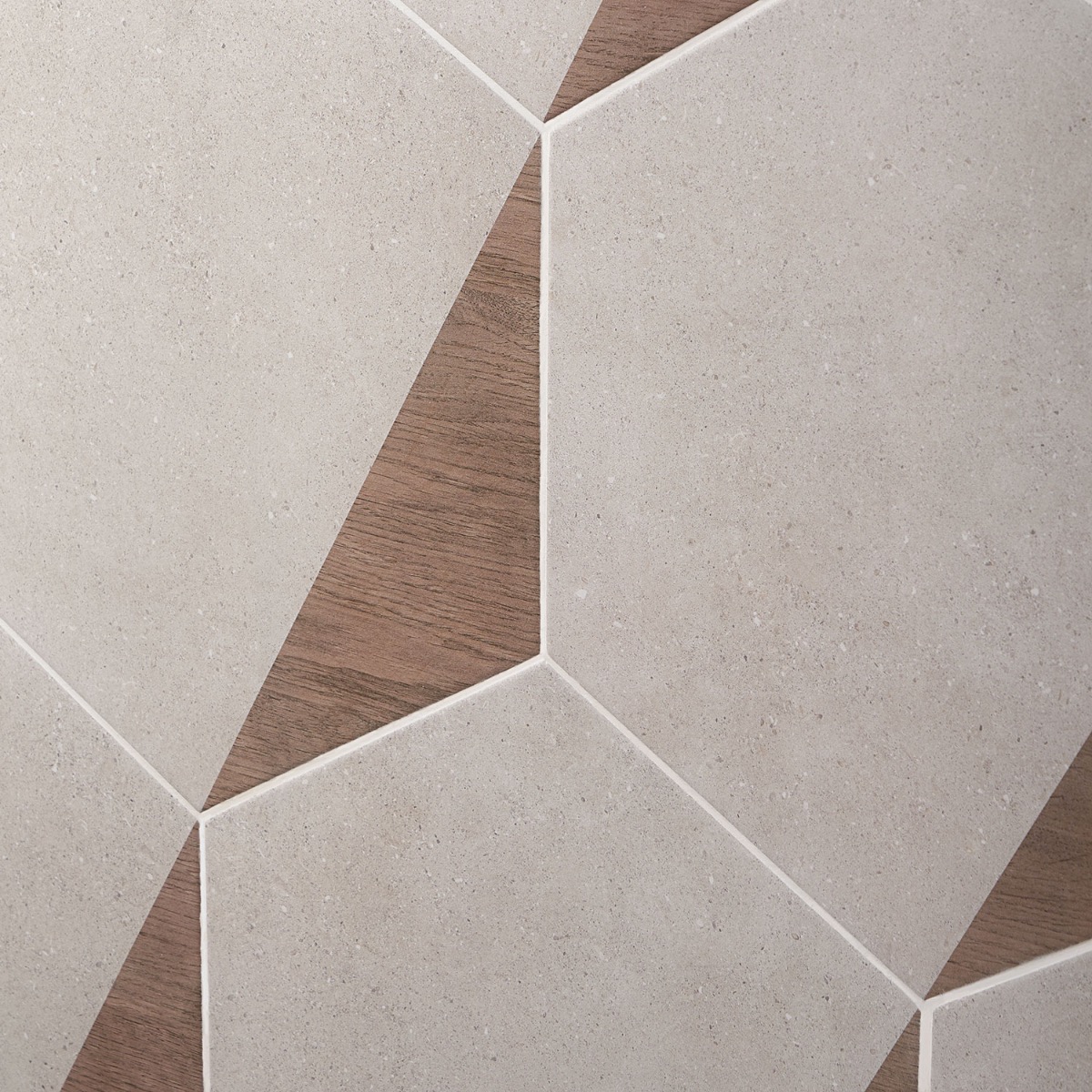 Piaka Wood Taupe 12.5" Hex Matte Porcelain
