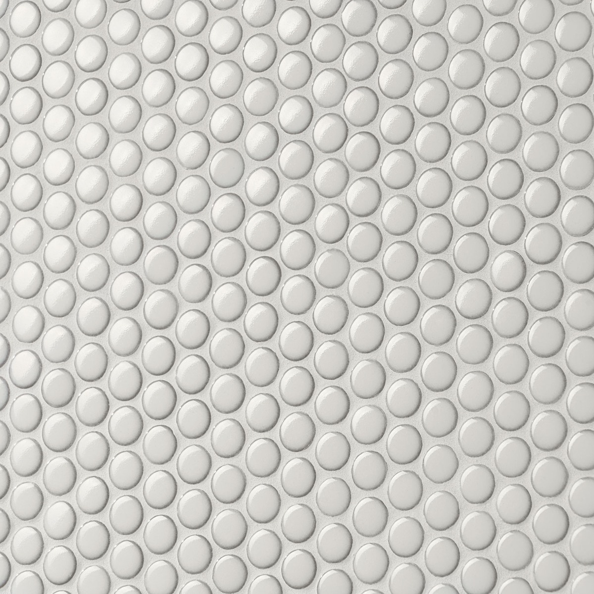 Denim Vanilla Rimmed 1" Penny Round White  Polished Porcelain Mosaic