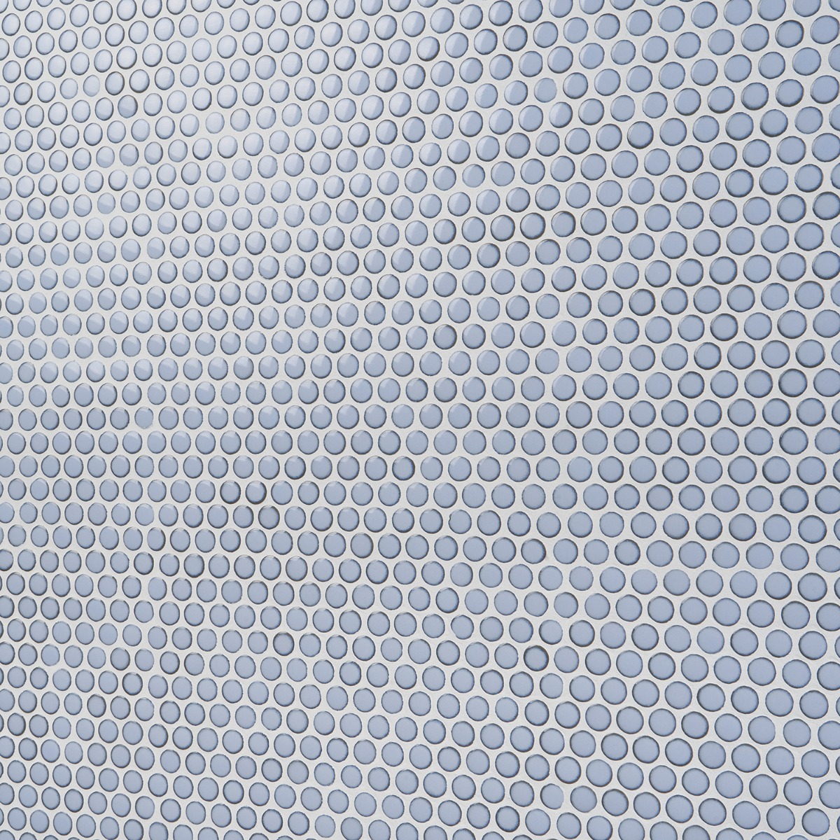 Simple Rimmed Azure Penny Rounds Polished Porcelain Mosaic