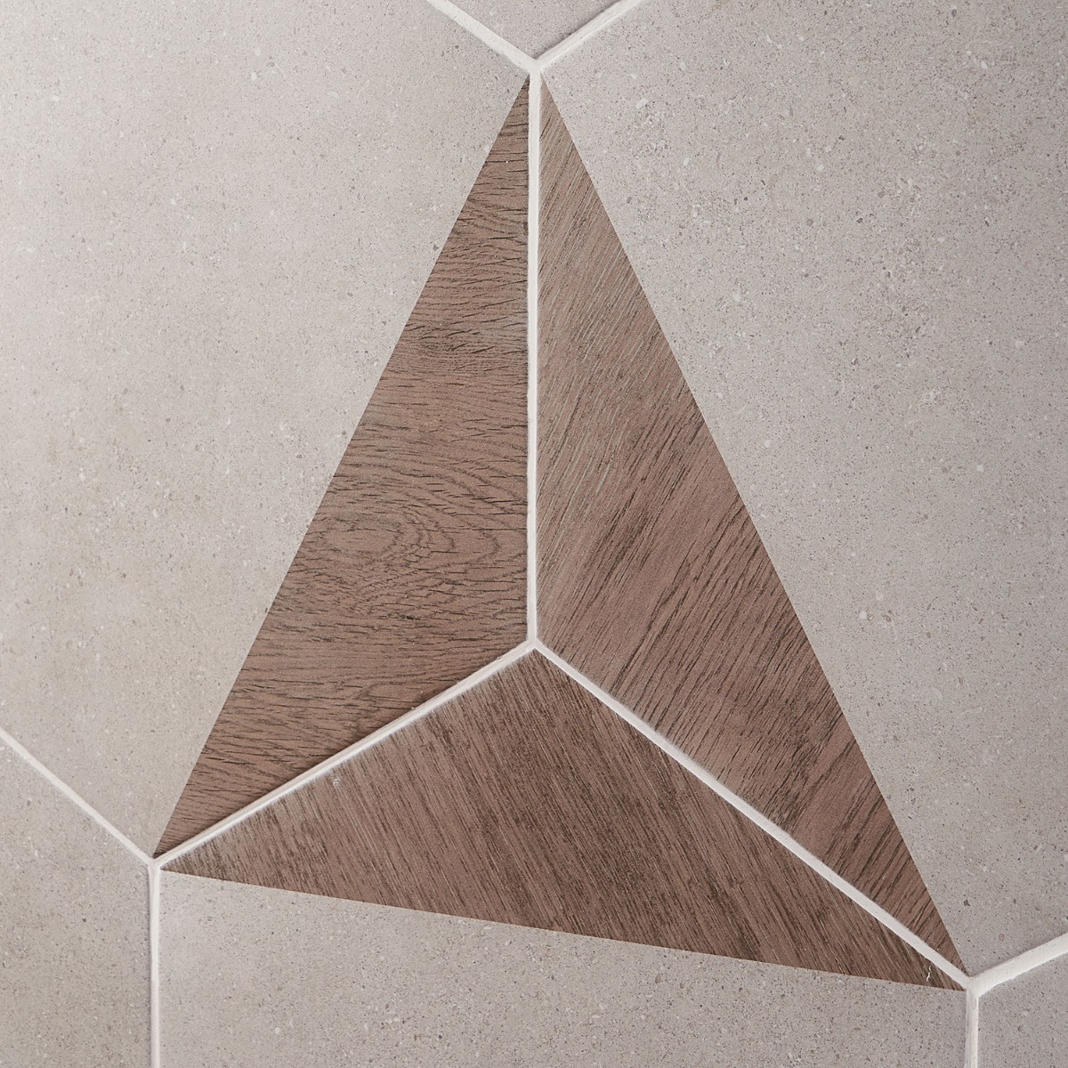 Piaka Wood Taupe 12.5" Hex Matte Porcelain