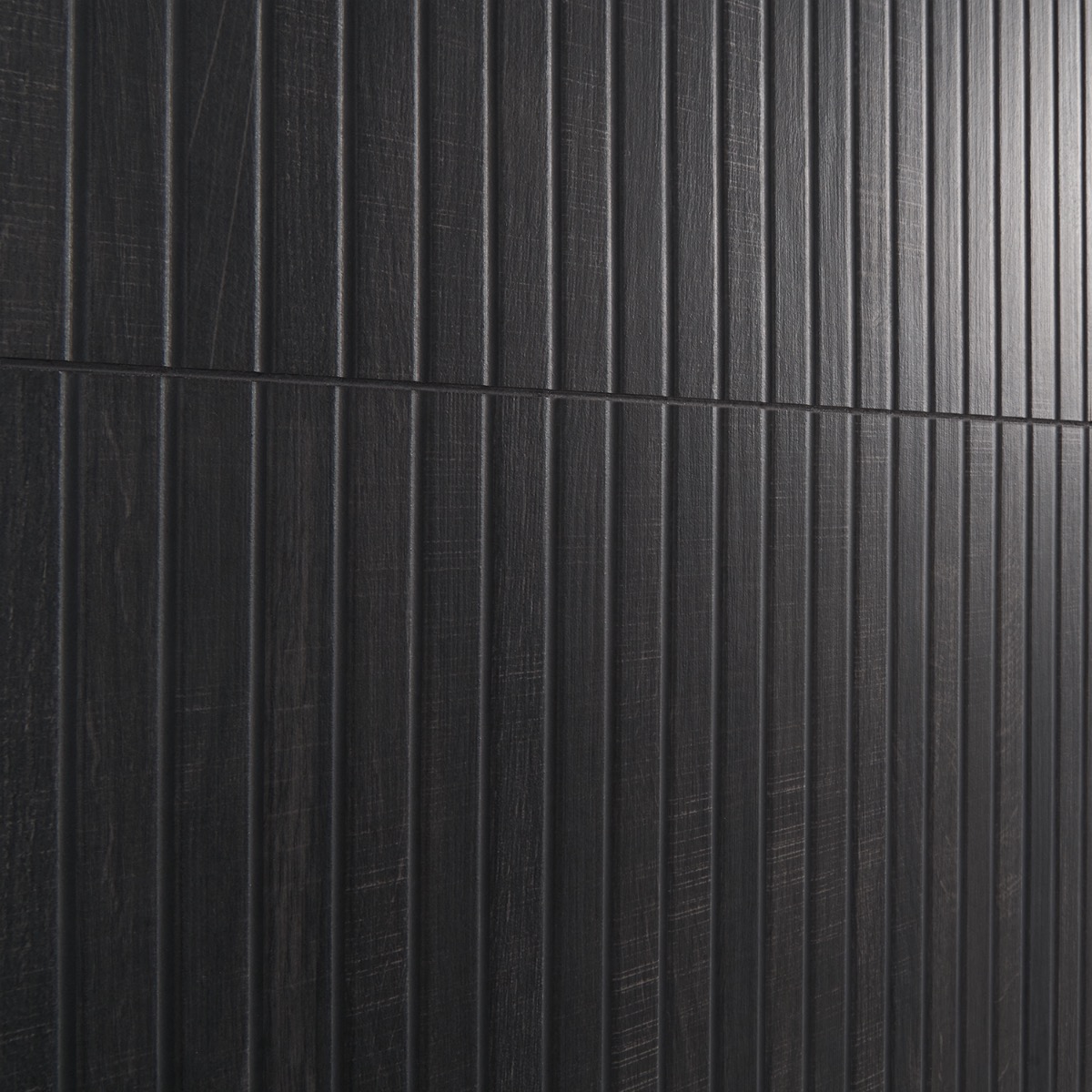 Elan Ribbon Black 24x48 Wood Look Fluted Matte Porcelain Tile
