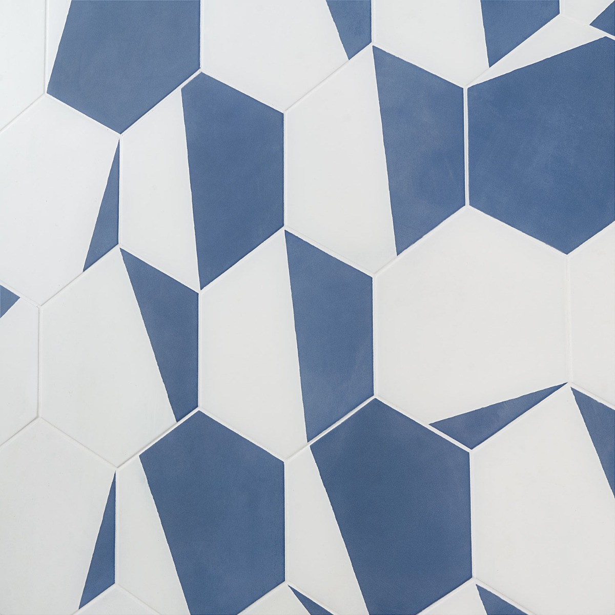 Co-Aries Divide Azul 8" Hex 15mm Matte Porcelain