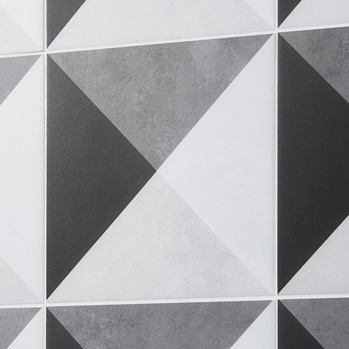 GeoPrism Cement Deco Gray 8x8 by Elizabeth Sutton Matte Porcelain