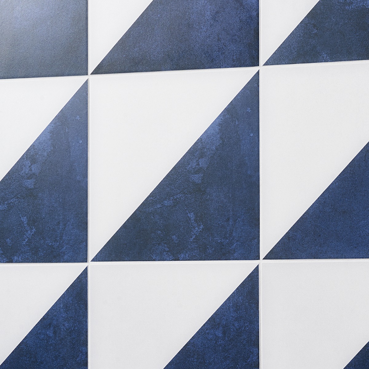 GeoPrism Cement Dos Blue 8x8 by Elizabeth Sutton Matte Porcelain