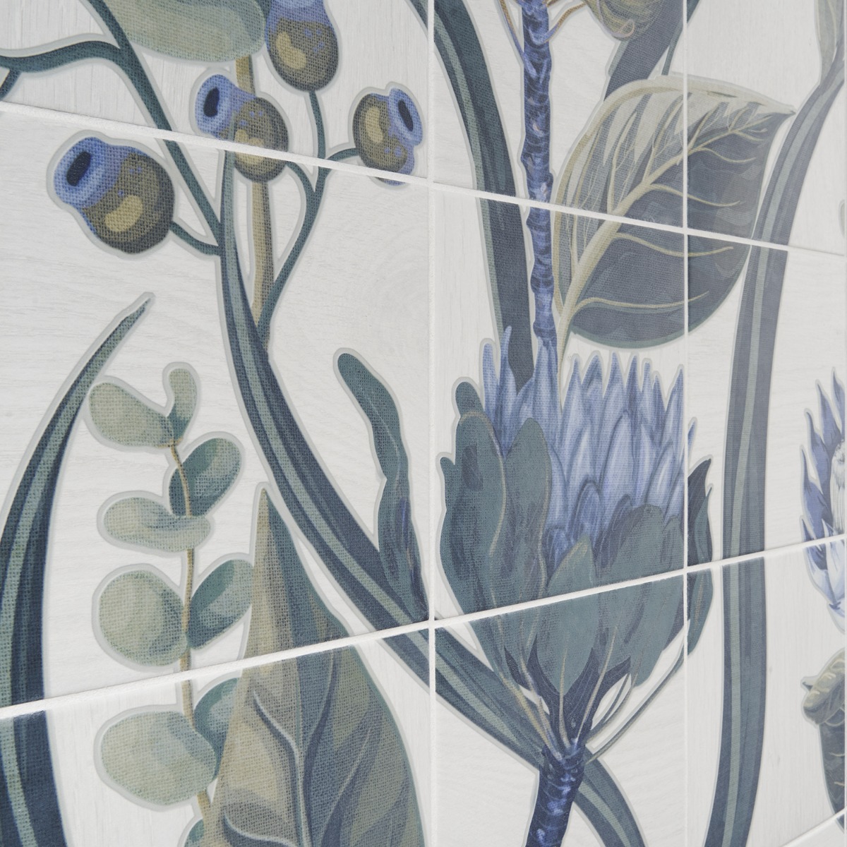 Angela Harris Florista Protea Leaves Mural 8x8 Matte Porcelain