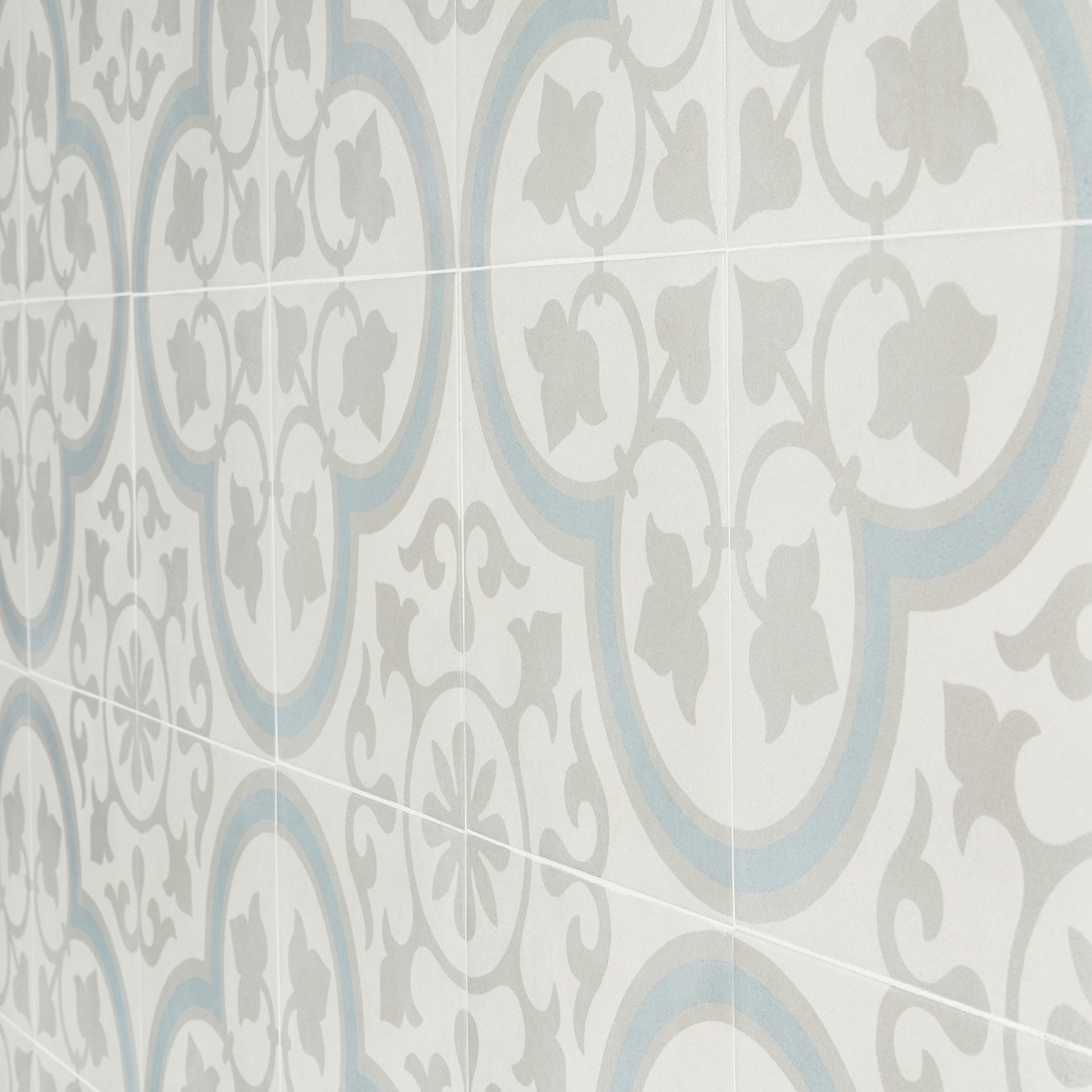 Dhar Silver Ornate 9x9 Matte Porcelain