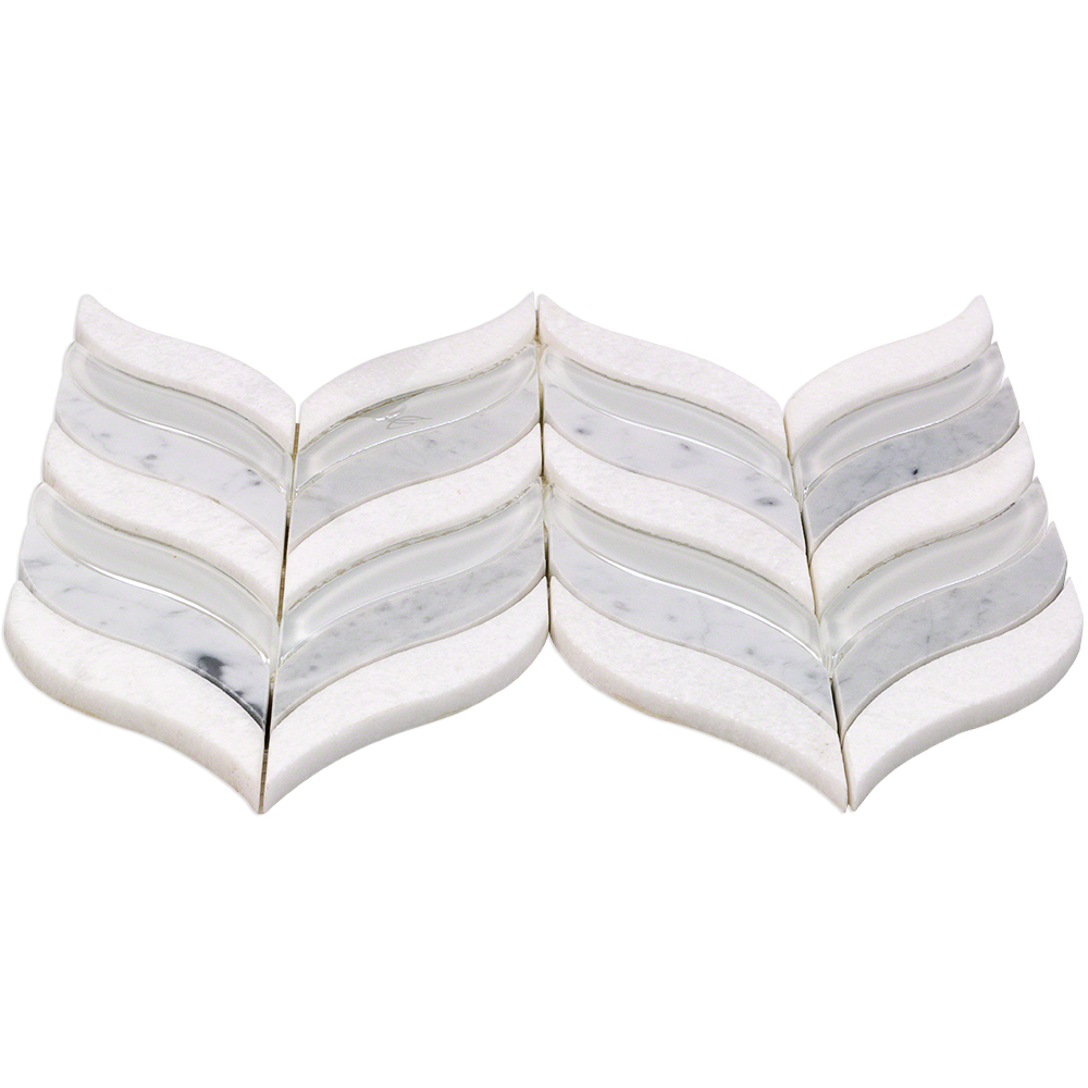  Silent Storm White Marble & Glass Tile 