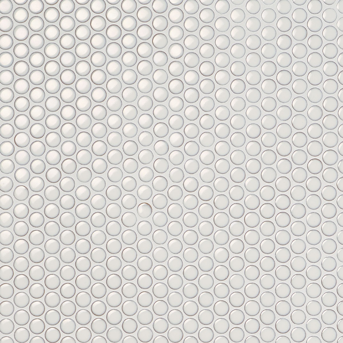 Denim Vanilla Rimmed 1" Penny Round White  Polished Porcelain Mosaic