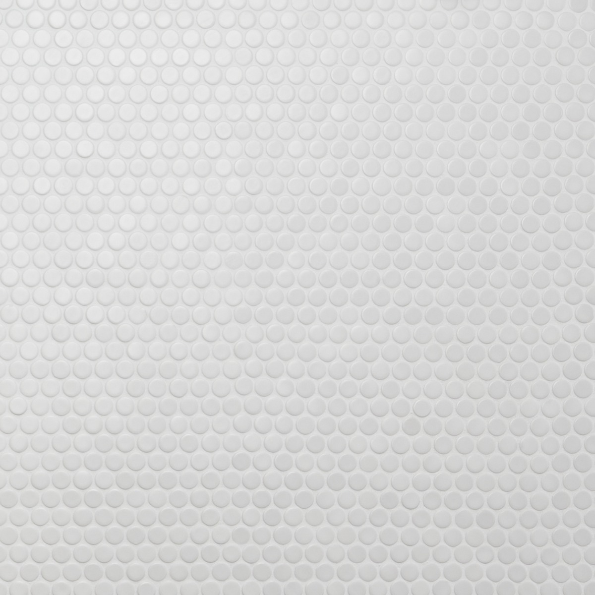 Simple White 1" Penny Round Matte Porcelain Mosaic