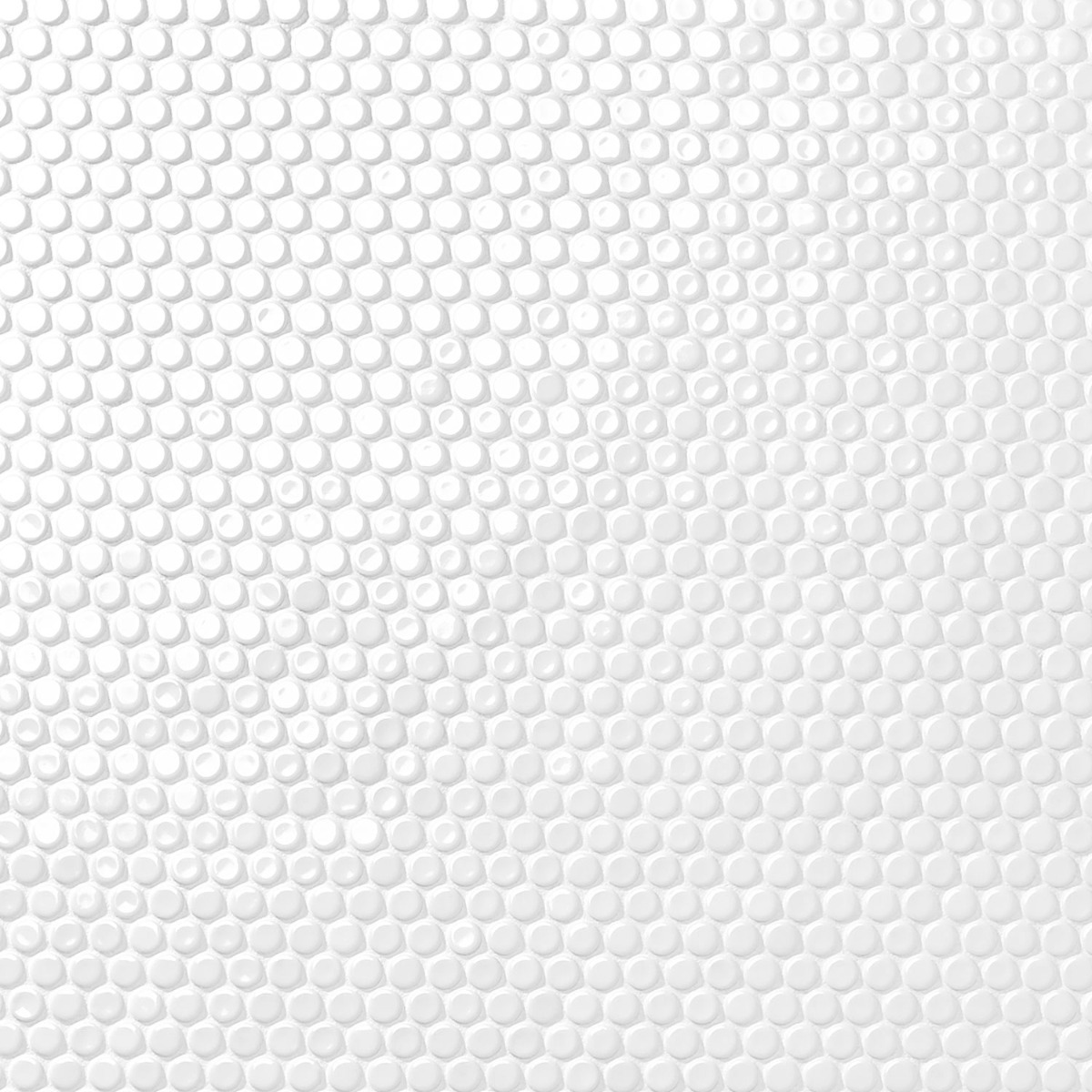 Simple Solid White Penny Rounds Polished Porcelain Mosaic