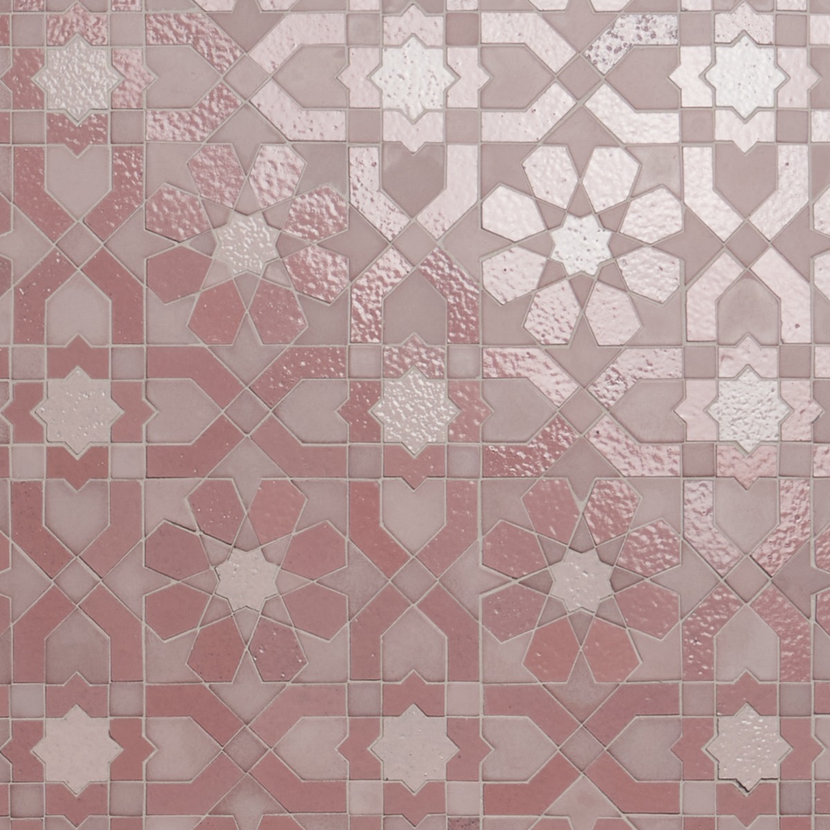 Alpana Fes Terracotta Rosa Mixed Polished Lava Stone and Cement Mosaic Tile