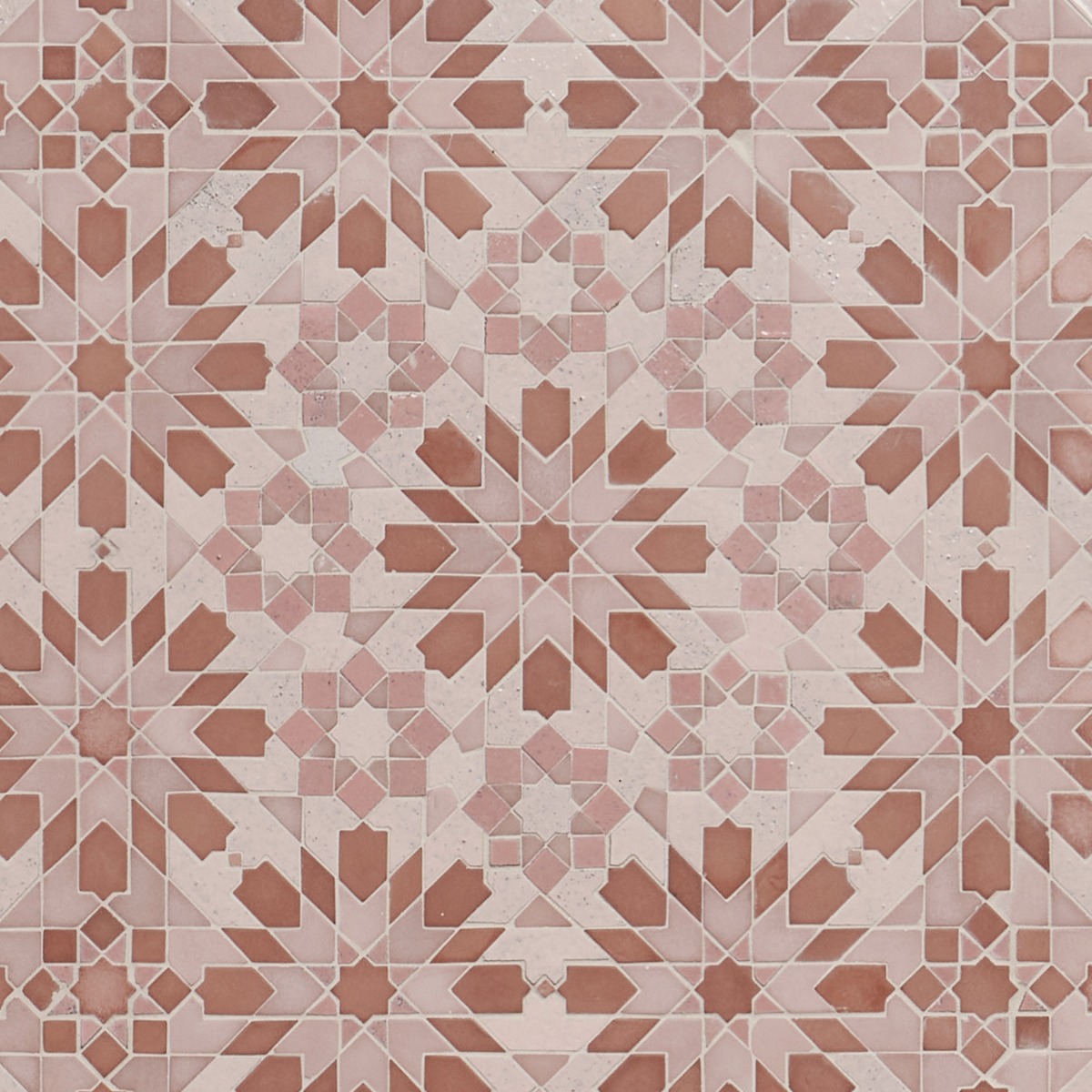 Alpana Taza Terracotta Rosa Mixed Lava Stone and Cement Mosaic Tile