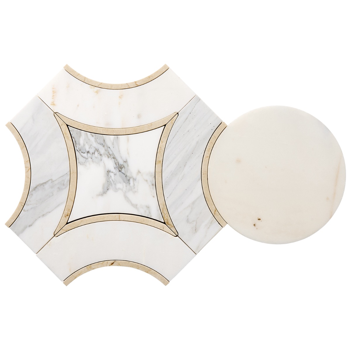 MJ Star 2.0 Calacutta with Crema Marfil Line & Calacutta Circle