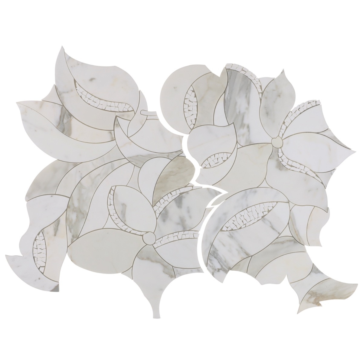 Kendall Calacatta Gold Polished Waterjet Marble Mosaic Tile