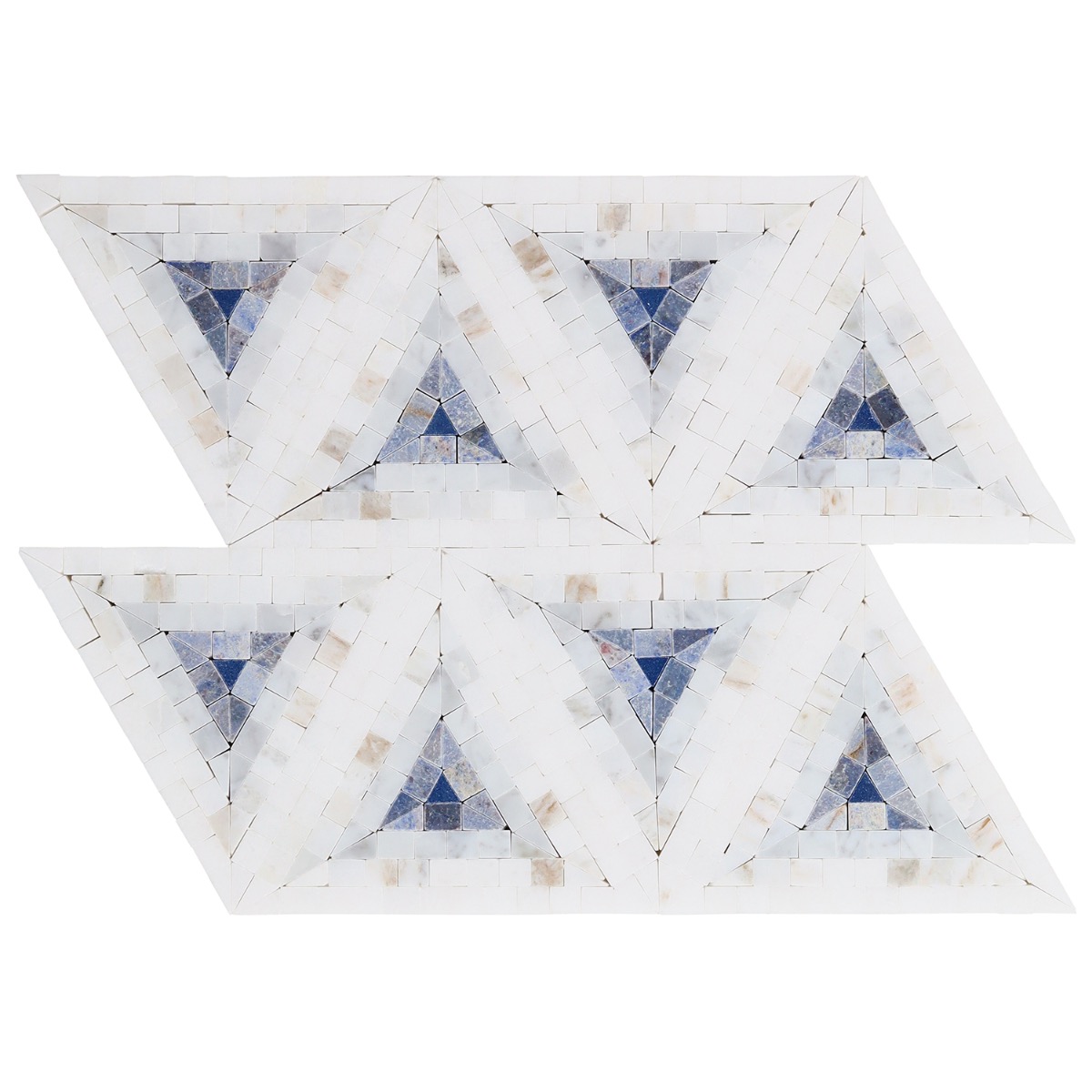 Imogen Azul Blue 5" Triangle Marble Micro Mosaic Polished Marble