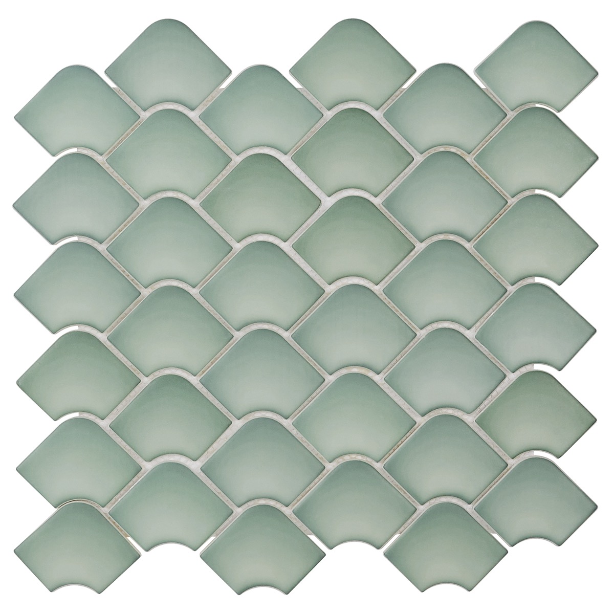 Juniper Green 2x3 Fishscale Matte Glass Mosaic Tile