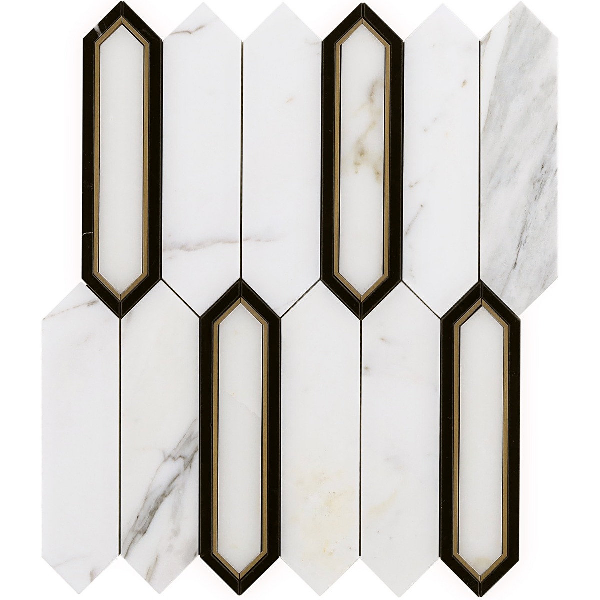 Madelyn Calacatta - Marquina- Calacatta & Brass Polished Marble + Brass