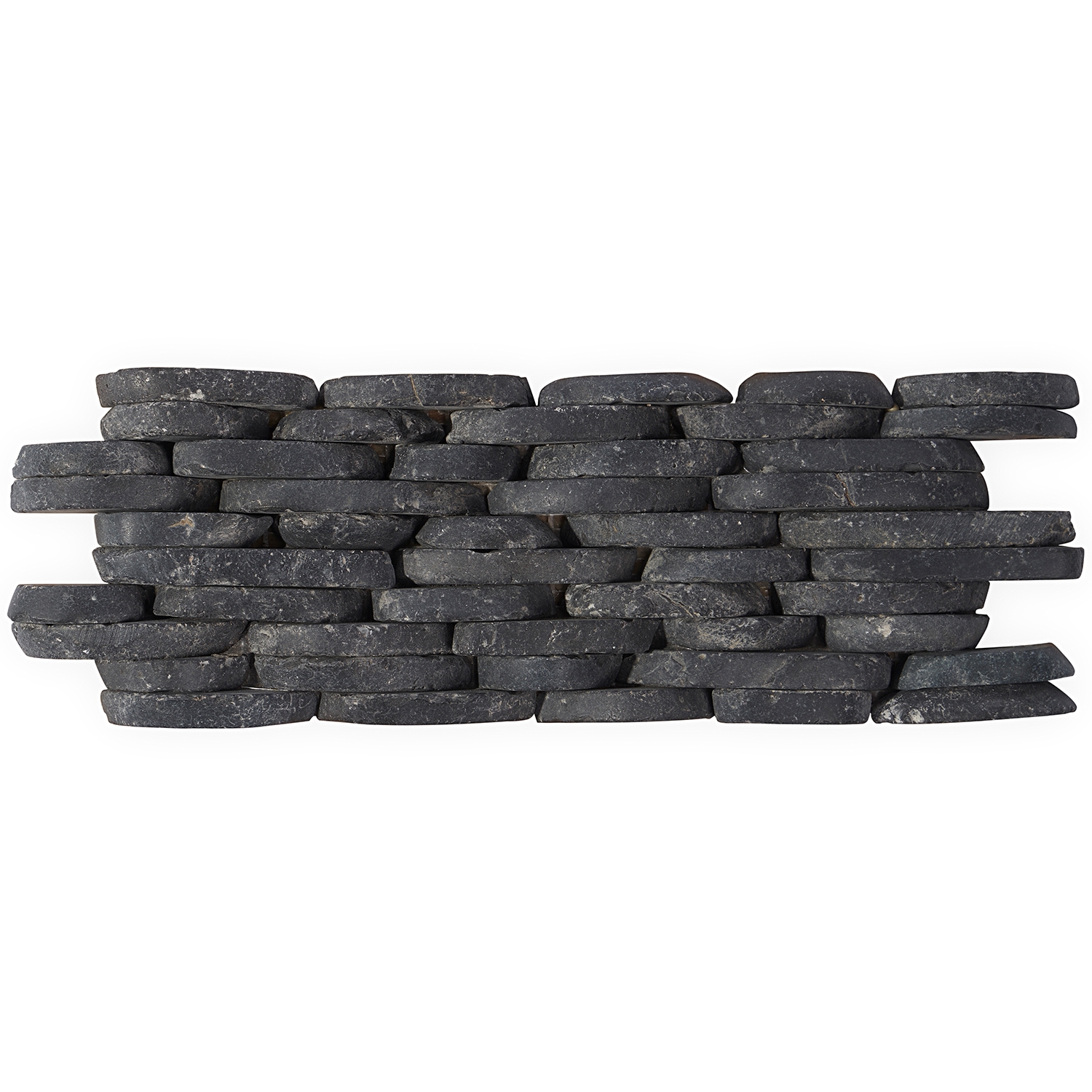 Nature Alor Black Stacked Pebble Mosaic
