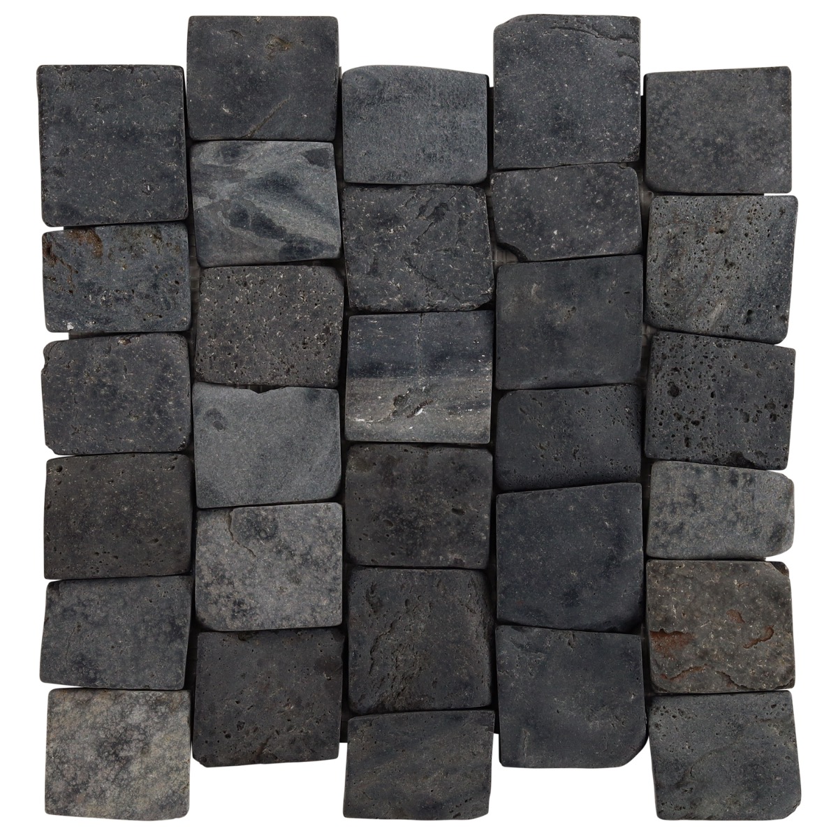 Pebblestone Pathway Alor Black Natural Stone Tumbled Pebble Tile