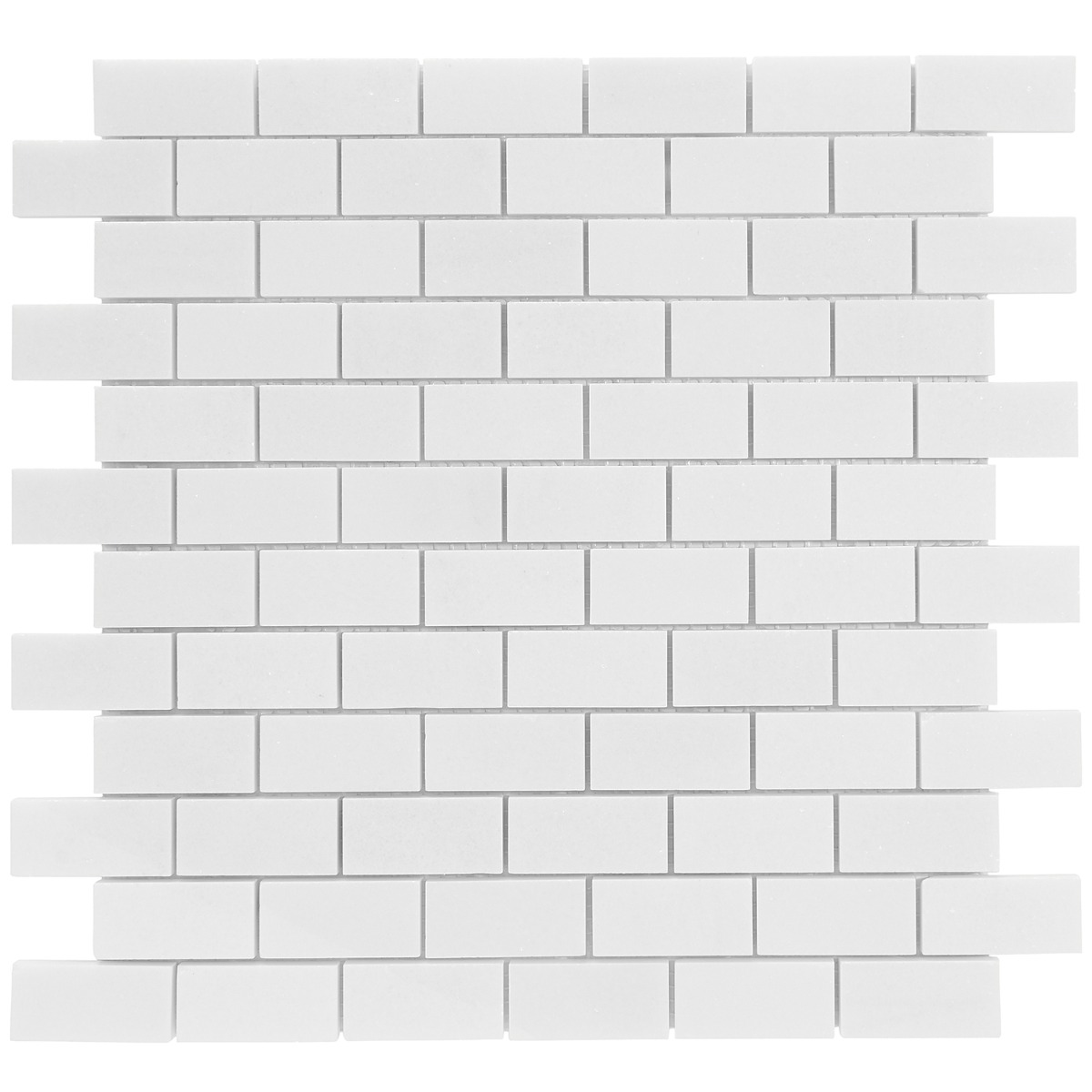 White Thassos 1x2 Brick Polished Marble
