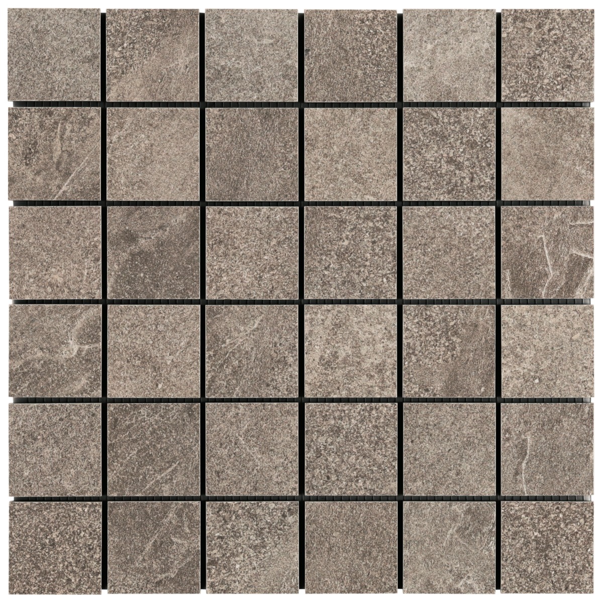 Motley Caramel Brown 2x2 Limestone Look Matte Porcelain Mosaic Tile