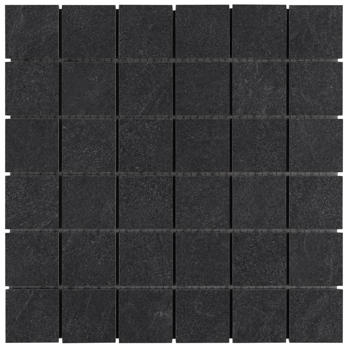 Motley Charcoal Black 2x2 Limestone Look Matte Porcelain Mosaic Tile