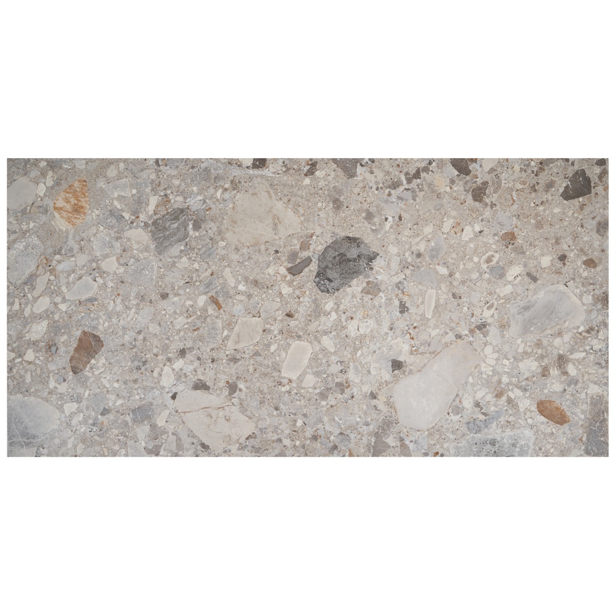 Norr 2.0 Earth Gray 24x48 Terrazzo Look Matte Porcelain Tile