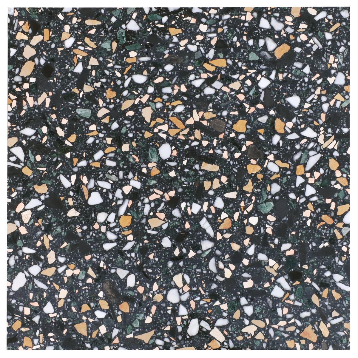 Italy Terrazzo Cava Notte Black 24x24 Honed Marble Tile