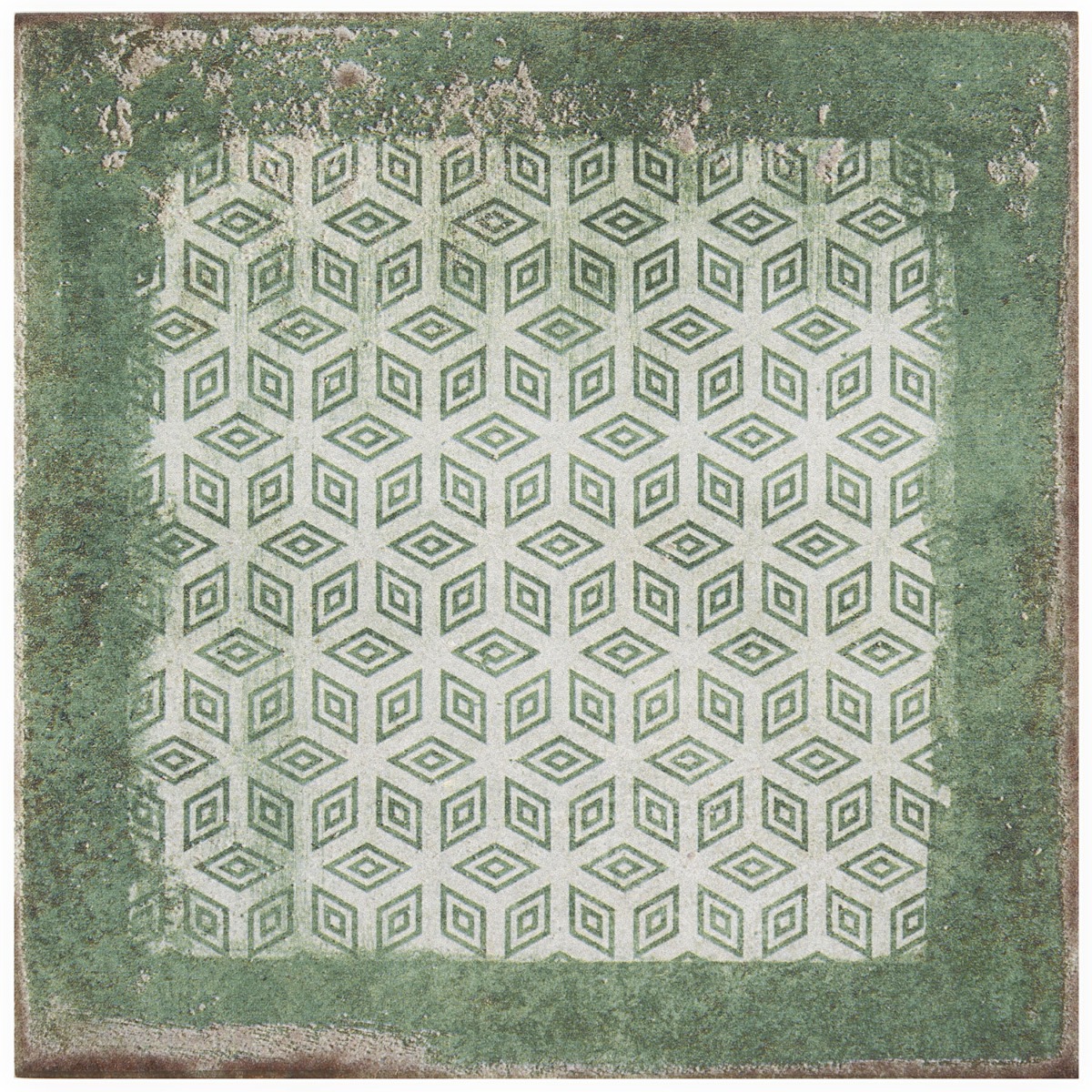 Bernalillo Deco Green 8x8 Matte Porcelain Tile