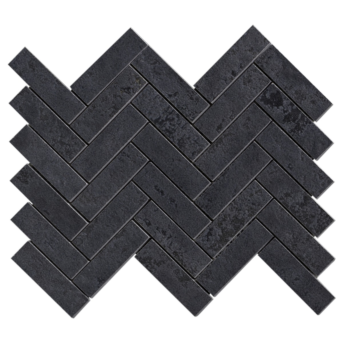 Artile Black Gold 1x4 Herringbone Matte Porcelain Mosaic Tile
