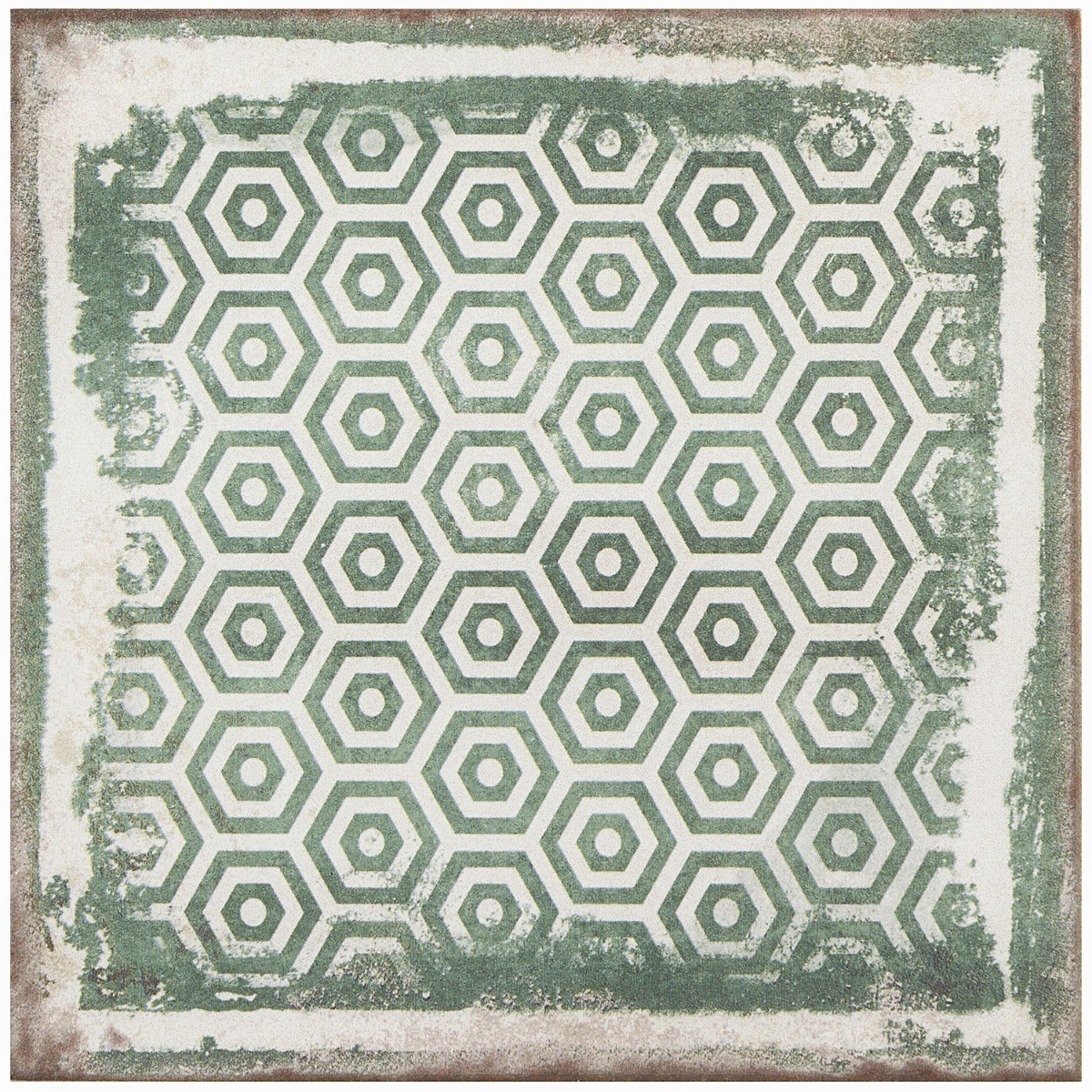 Bernalillo Deco Green 8x8 Matte Porcelain Tile