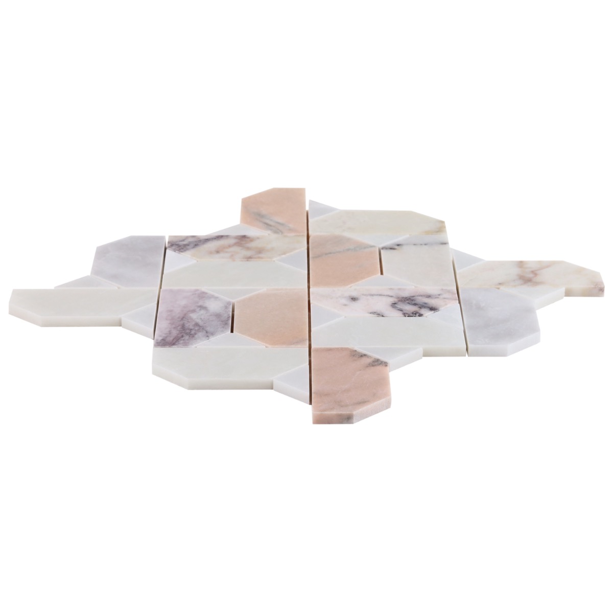 Cafura Grace Peach Polished Marble Luxury Mosaic Tile