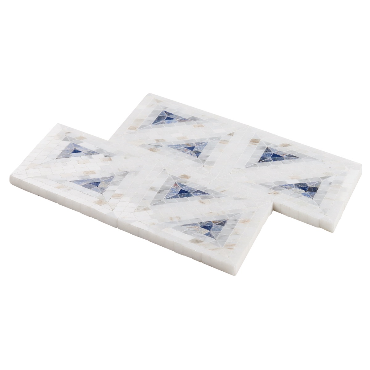 Imogen Azul Blue 5" Triangle Marble Micro Mosaic Polished Marble
