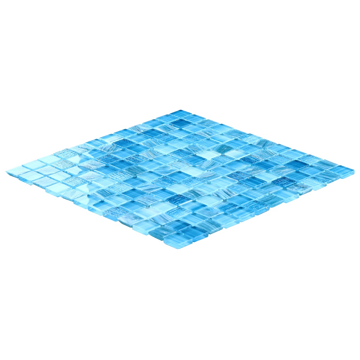 Kalama Ocean Blue 1x1 Polished Glass Mosaic