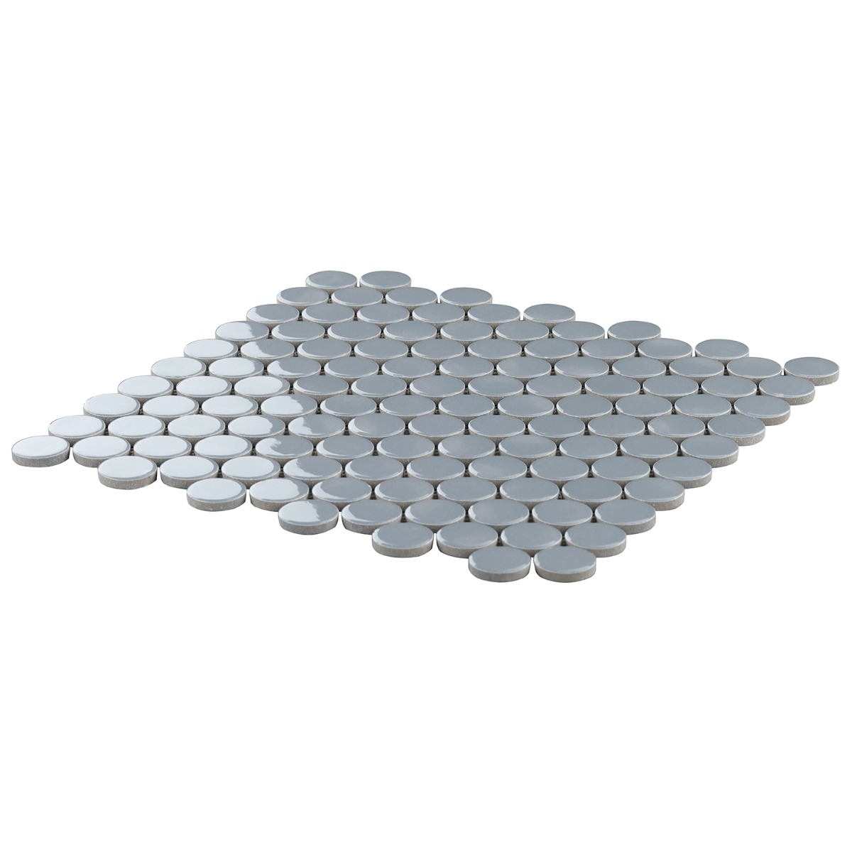 Simple Sky Blue 1" Circles Polished Porcelain Mosaic