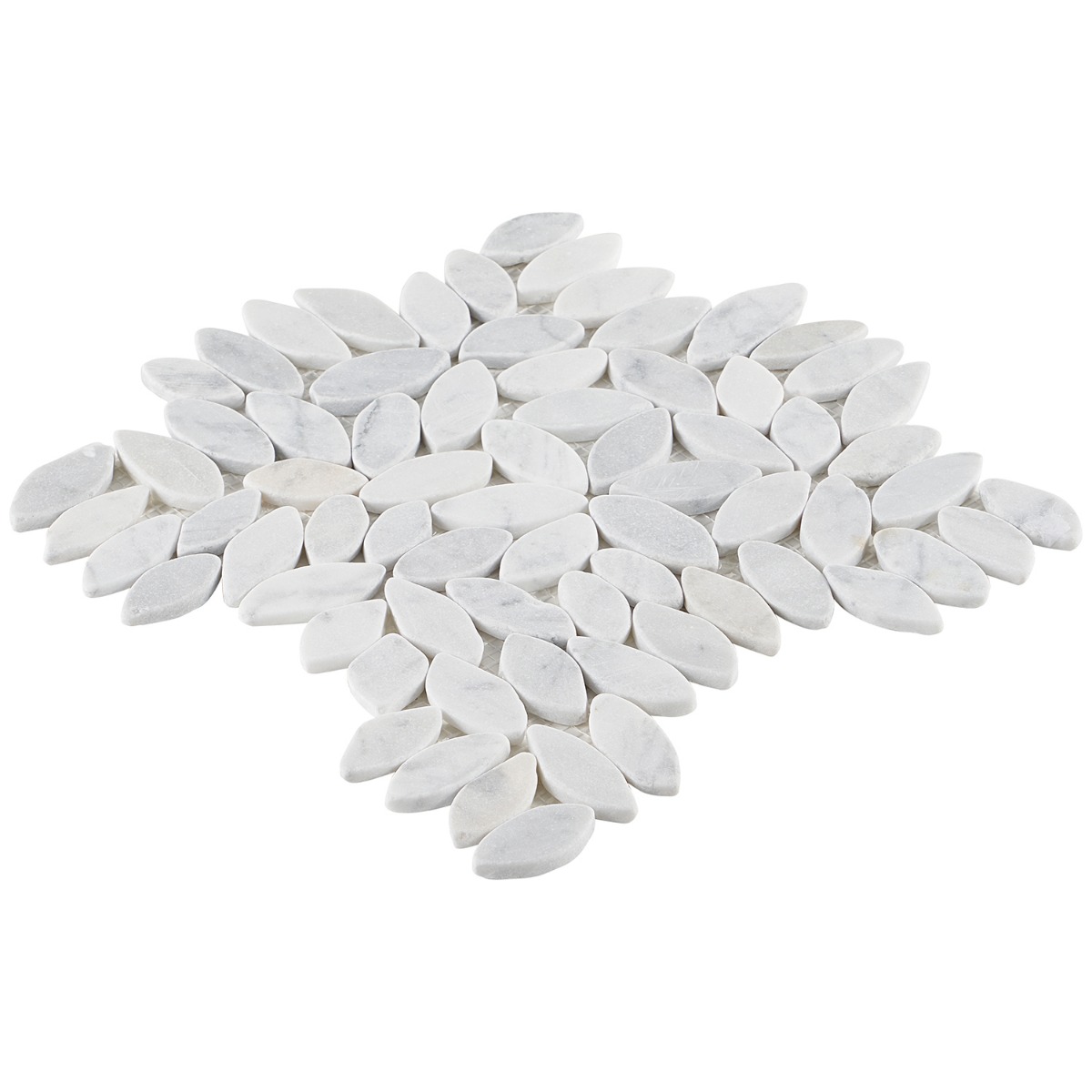 Pebblestone Carrara Flower Natural Stone Honed Pebble Tile
