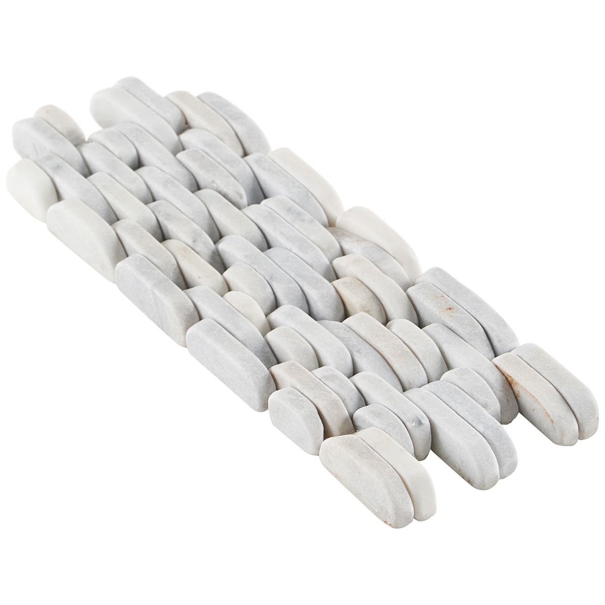 Pebblestone Carrara Stacked Sliced Natural Stone Honed Marble
