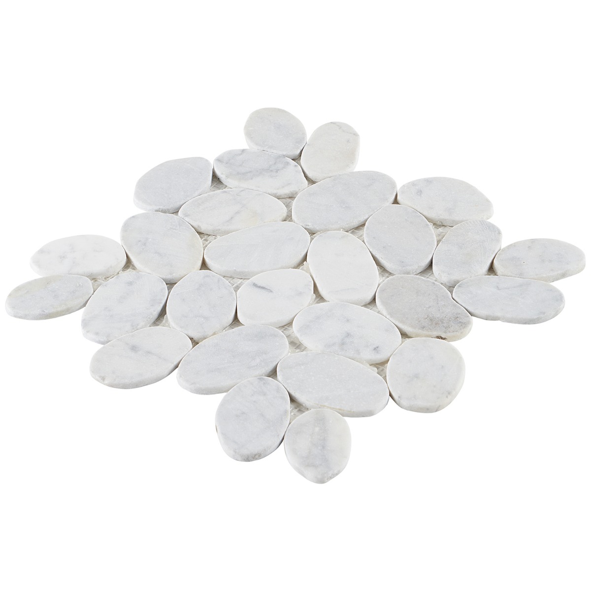 Pebblestone Carrara XL Round Natural Stone Honed Marble