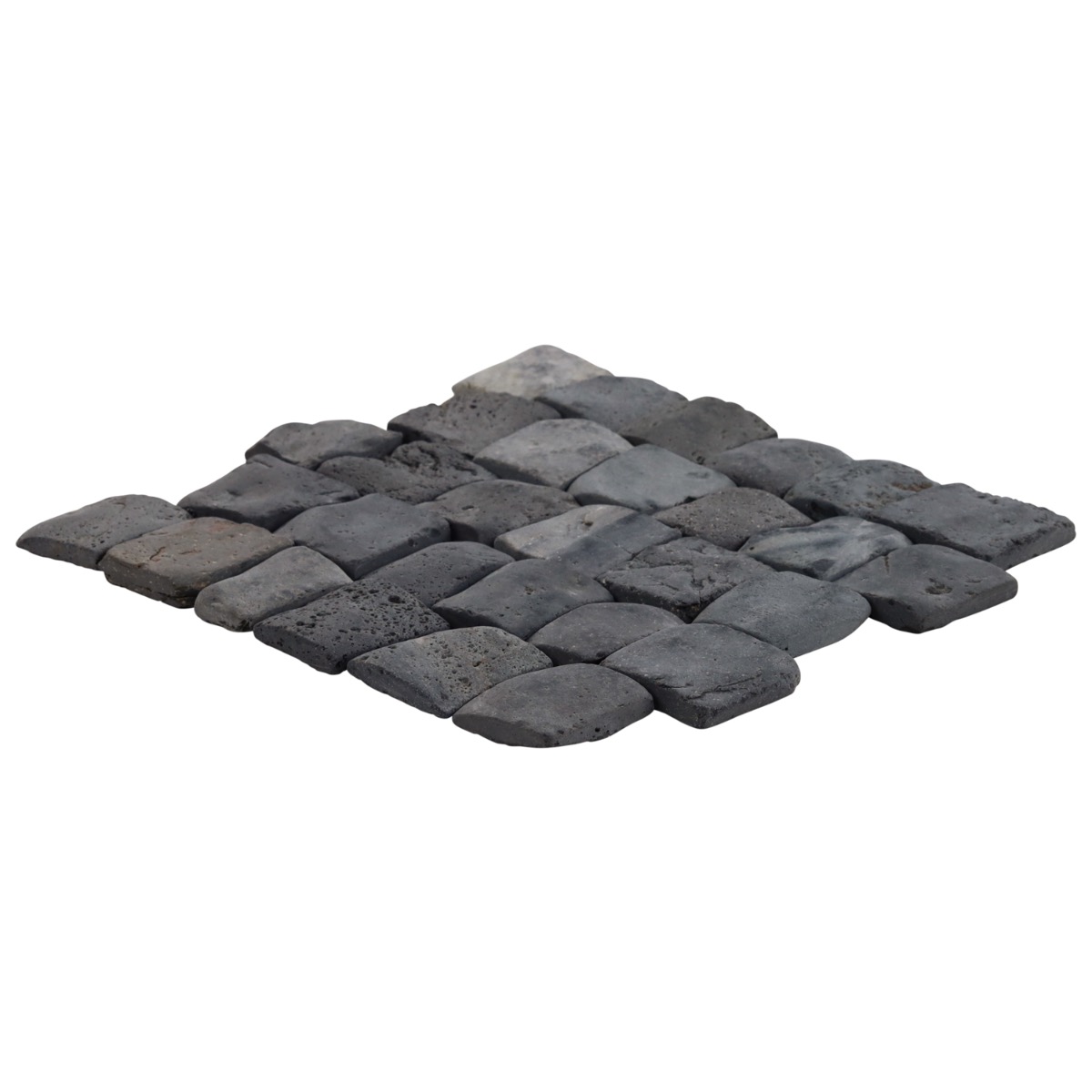 Pebblestone Pathway Alor Black Natural Stone Tumbled Pebble Tile
