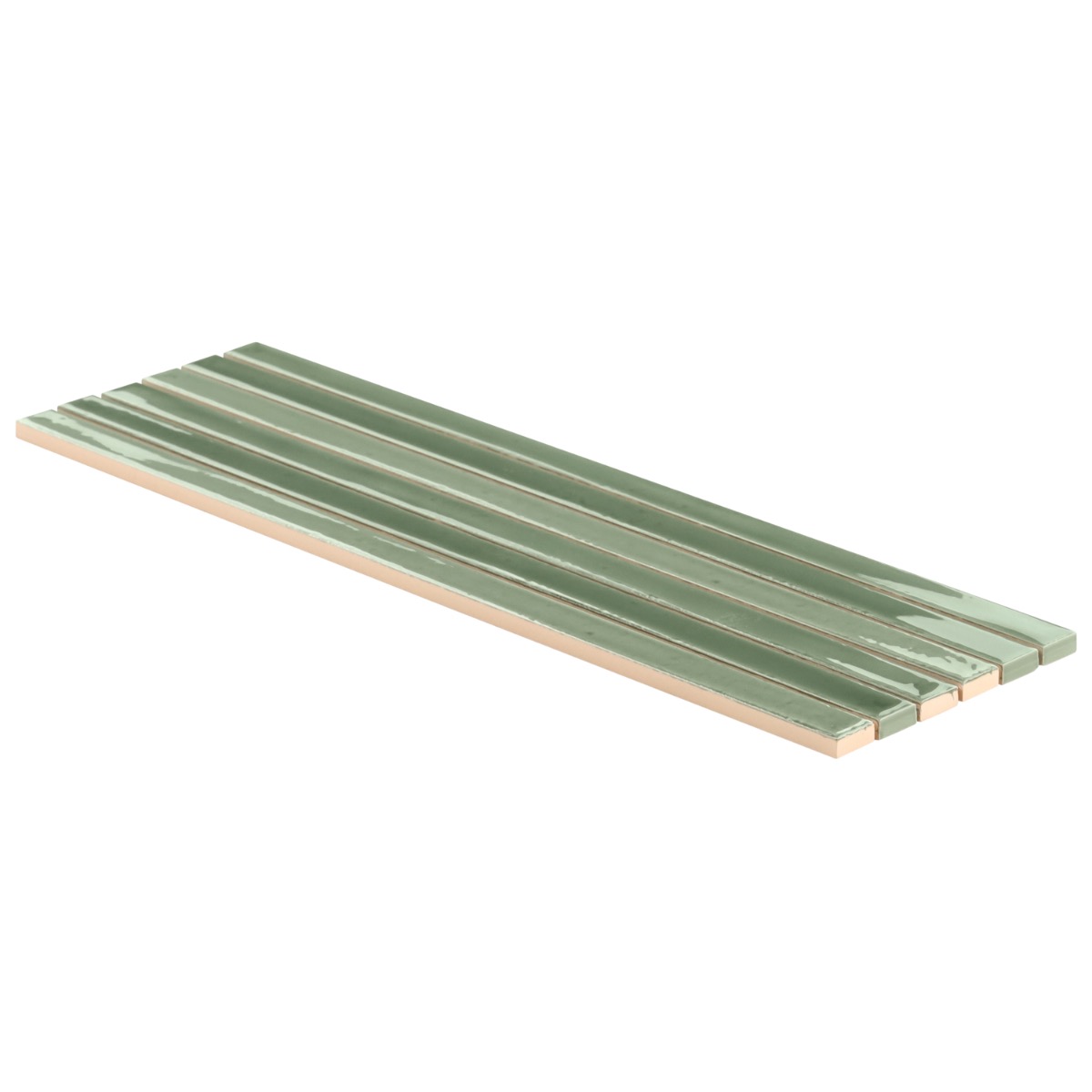 Buenos Apple Green 5x18 Glossy Ceramic Mosaic Tile