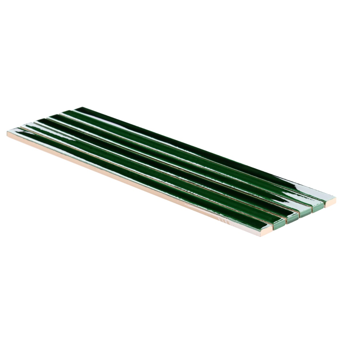Buenos Jungle Green 5x18 Crackled Glossy Ceramic Mosaic Tile