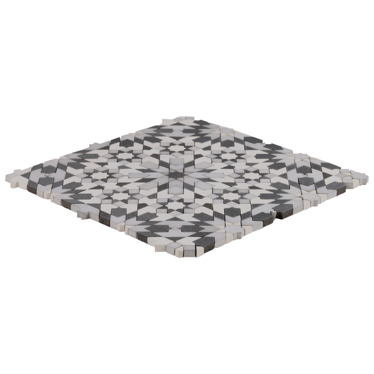 Alpana Taza Cloud Gray Mixed Finish Lava Stone and Cement Mosaic Tile