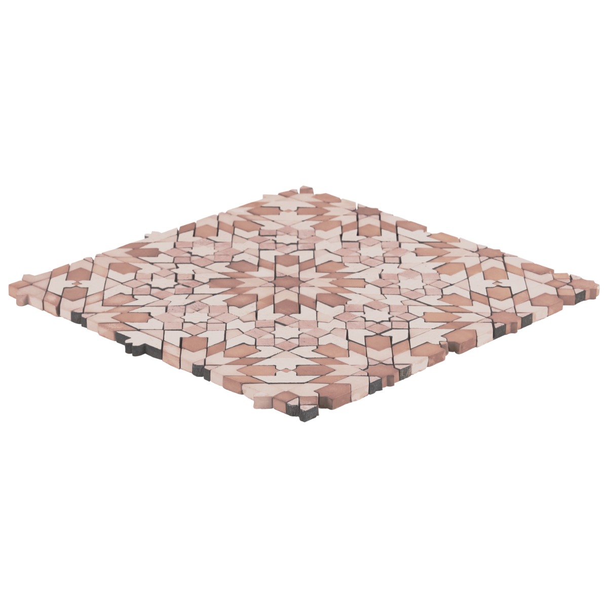 Alpana Taza Terracotta Rosa Mixed Lava Stone and Cement Mosaic Tile