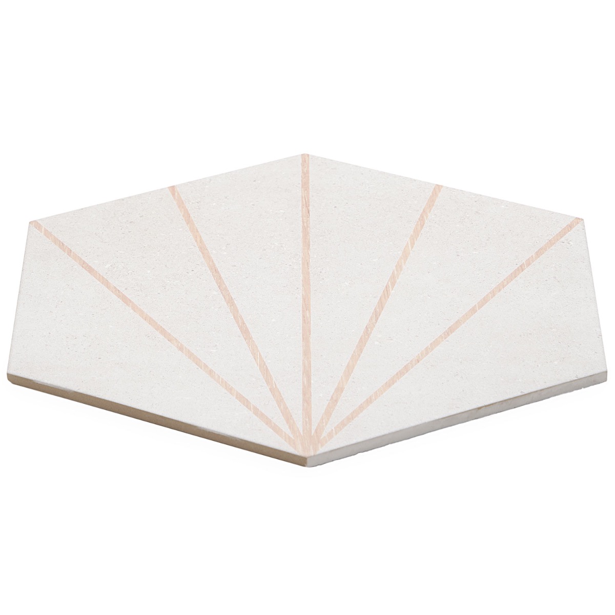 Piaka Beams White 12.5" Hex Matte Porcelain